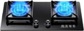 Réchaud à Gaz Portable 2 Brûleurs 5,2 kW, Verre Trempé Noir, Allumage Automatique, Pour Camping, Compatible GPL/Naturel