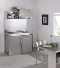 Ensemble de Cuisine Complète Metalline 120x60 Gris Aluminium