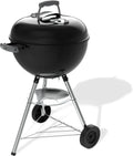 Barbecue à Charbon Weber Bar-B-Kettle 2026 - Couvercle Émaillé, Grille 47 cm, Thermomètre, Noir/Argent