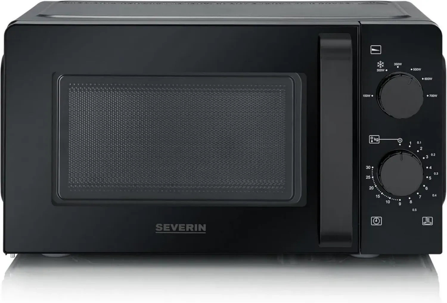 SEVERIN Micro-ondes 19L, 700W, 6 niveaux de puissance, Minuteur 30 min, Plateau tournant, Noir
