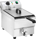 Friteuse Électrique Professionnelle 3000W 10L Inox avec Thermostat et Robinet