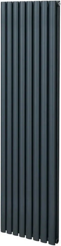 Radiateur Vertical Moderne 1800x480mm, Design Ovale en Acier Anthracite pour Cuisine et Salle de Bain