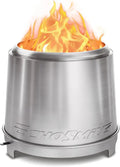 Brasero Extérieur 46 cm Triple Combustion Sans Fumée, Acier Inox, Portable avec Bac à Cendres, Pour Jardin et Plage